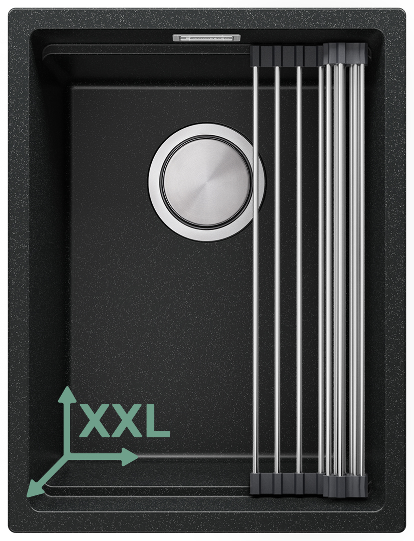 Fregadero bajo encimera de granito con cubeta XXL Prague 40 Level + Gratis