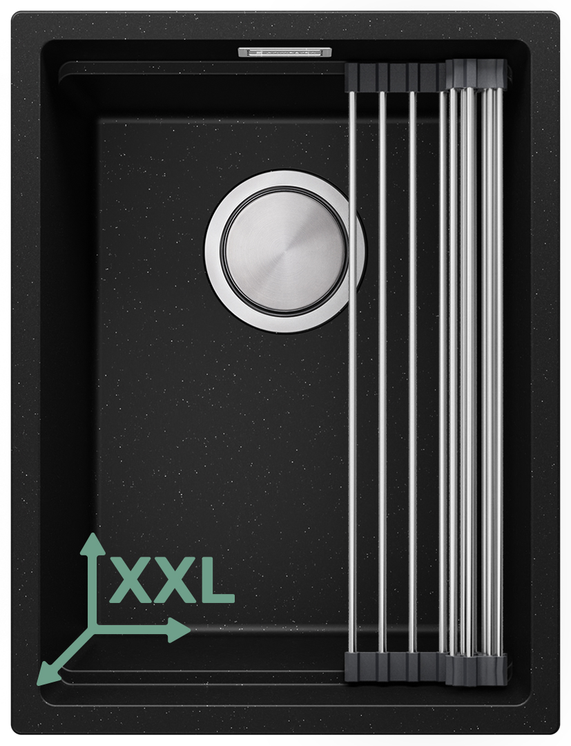 Fregadero bajo encimera de granito con cubeta XXL Prague 40 Level + Gratis